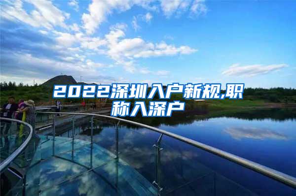 2022深圳入户新规,职称入深户