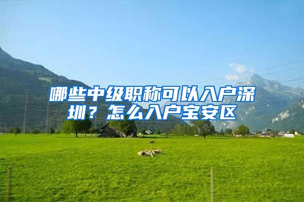 哪些中级职称可以入户深圳？怎么入户宝安区