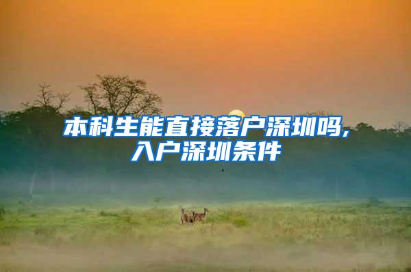 本科生能直接落户深圳吗,入户深圳条件
