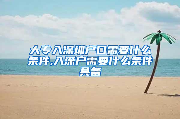 大专入深圳户口需要什么条件,入深户需要什么条件具备