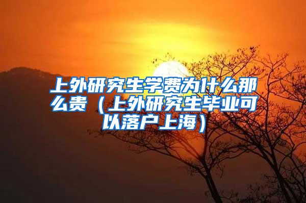 上外研究生学费为什么那么贵（上外研究生毕业可以落户上海）