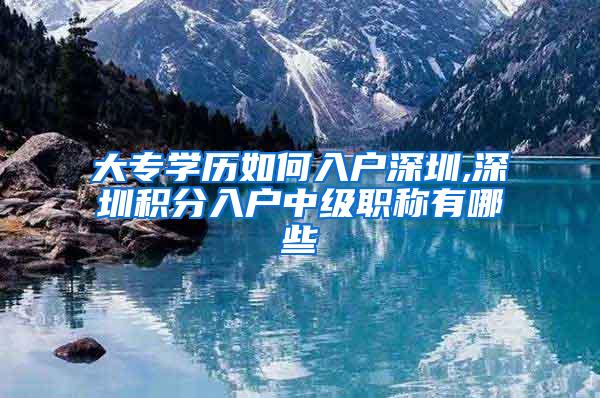 大专学历如何入户深圳,深圳积分入户中级职称有哪些
