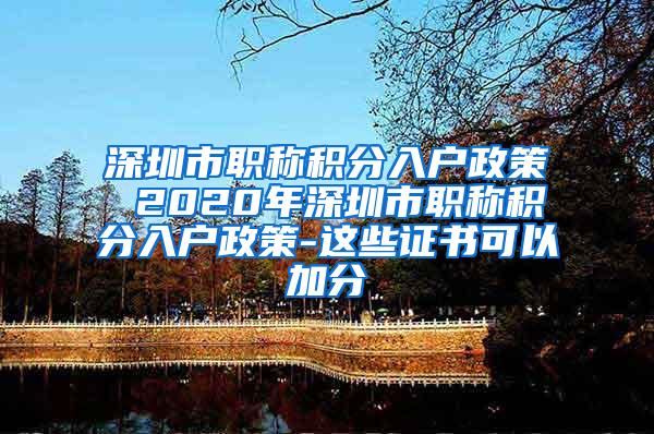 深圳市职称积分入户政策 2020年深圳市职称积分入户政策-这些证书可以加分