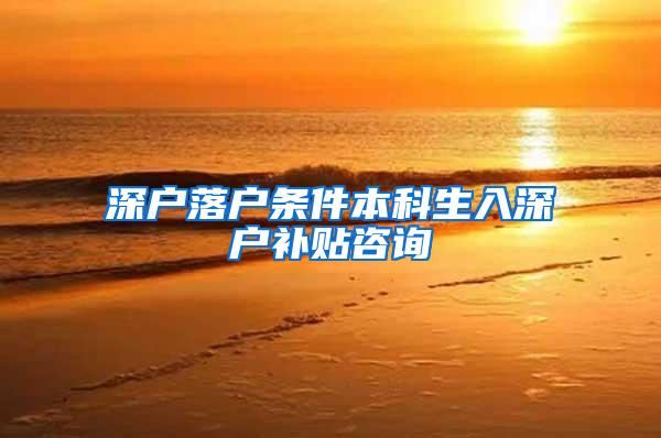 深户落户条件本科生入深户补贴咨询