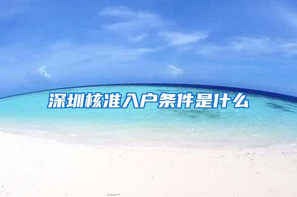 深圳核准入户条件是什么
