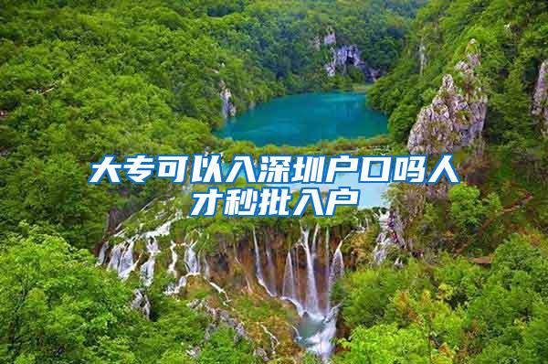 大专可以入深圳户口吗人才秒批入户