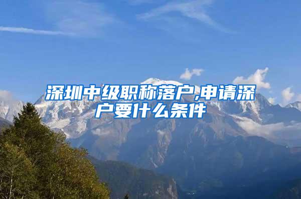 深圳中级职称落户,申请深户要什么条件