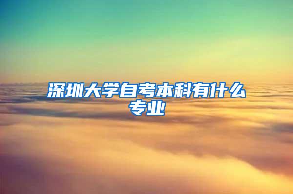 深圳大学自考本科有什么专业