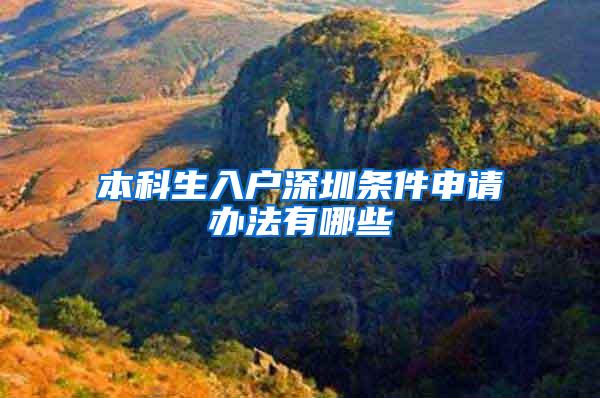 本科生入户深圳条件申请办法有哪些