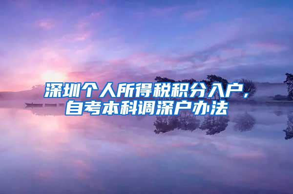 深圳个人所得税积分入户,自考本科调深户办法