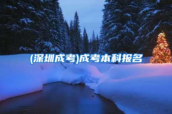 (深圳成考)成考本科报名