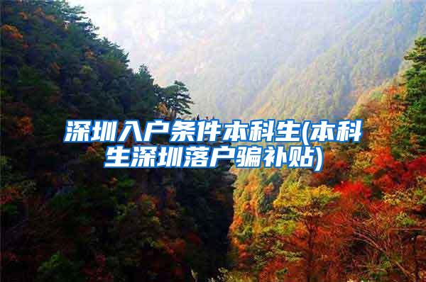 深圳入户条件本科生(本科生深圳落户骗补贴)