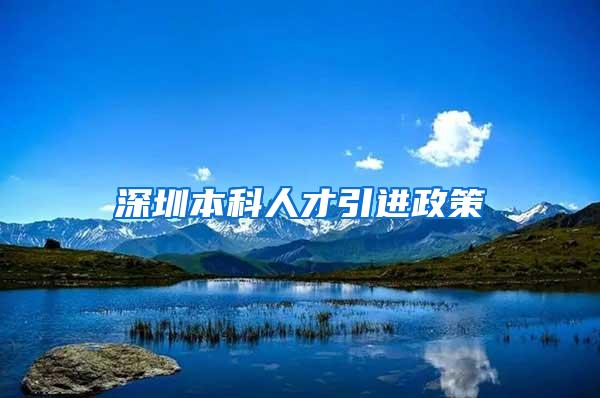 深圳本科人才引进政策