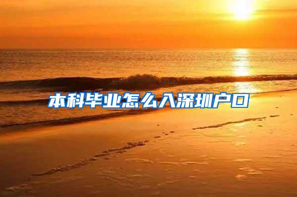 本科毕业怎么入深圳户口
