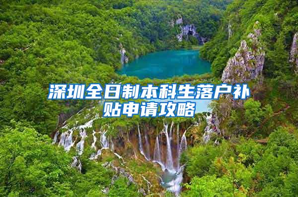 深圳全日制本科生落户补贴申请攻略