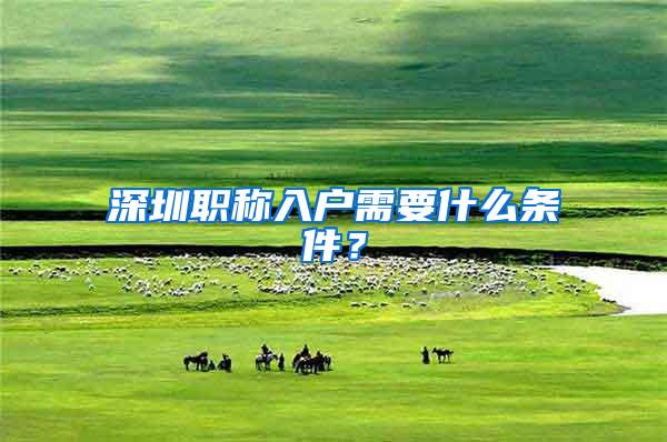 深圳职称入户需要什么条件？