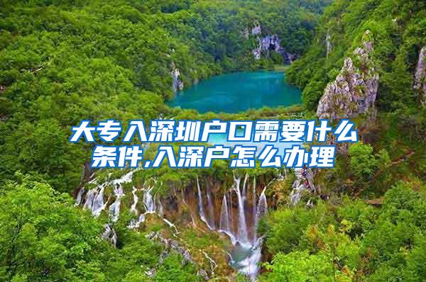 大专入深圳户口需要什么条件,入深户怎么办理