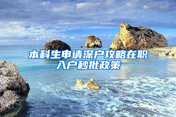 本科生申请深户攻略在职入户秒批政策