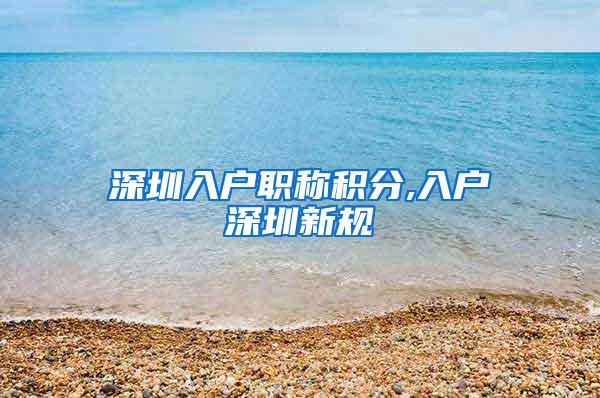 深圳入户职称积分,入户深圳新规