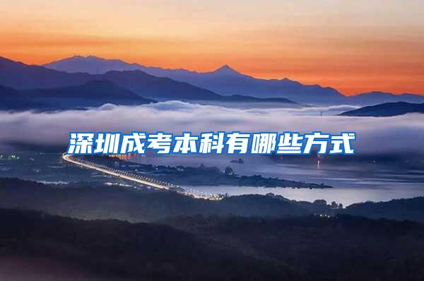 深圳成考本科有哪些方式
