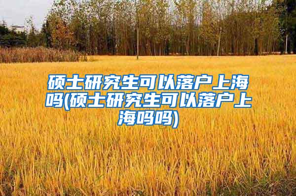 硕士研究生可以落户上海吗(硕士研究生可以落户上海吗吗)