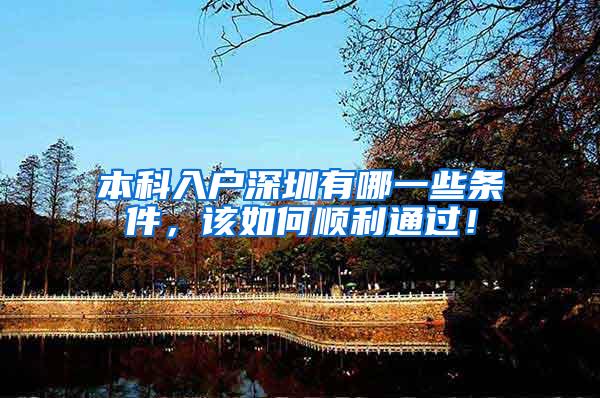 本科入户深圳有哪一些条件，该如何顺利通过！