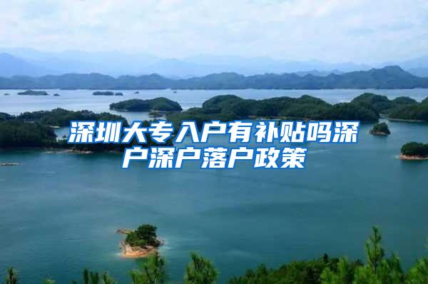 深圳大专入户有补贴吗深户深户落户政策