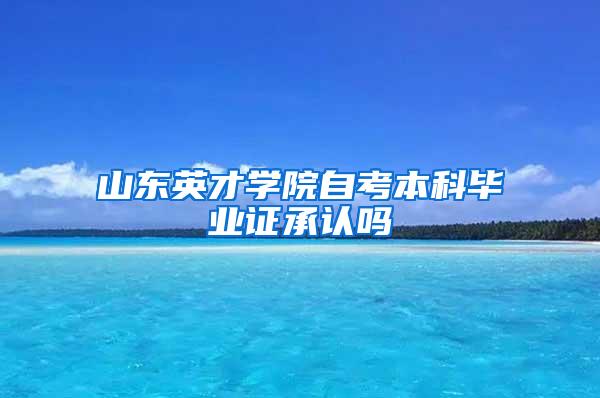 山东英才学院自考本科毕业证承认吗