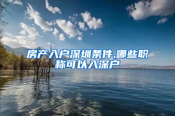 房产入户深圳条件,哪些职称可以入深户
