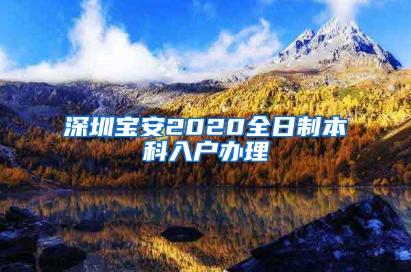 深圳宝安2020全日制本科入户办理