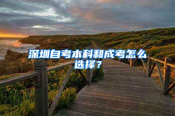 深圳自考本科和成考怎么选择？