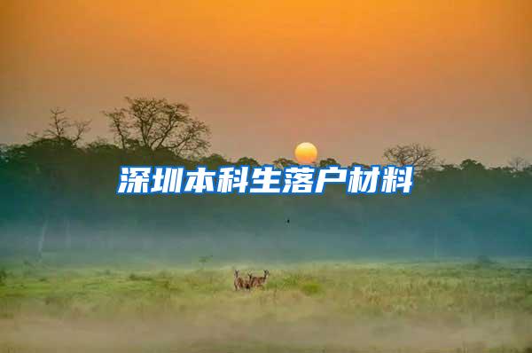 深圳本科生落户材料
