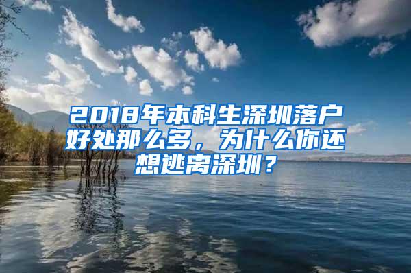 2018年本科生深圳落户好处那么多，为什么你还想逃离深圳？