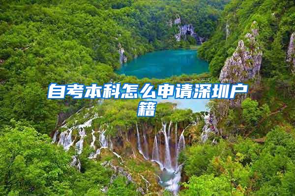 自考本科怎么申请深圳户籍