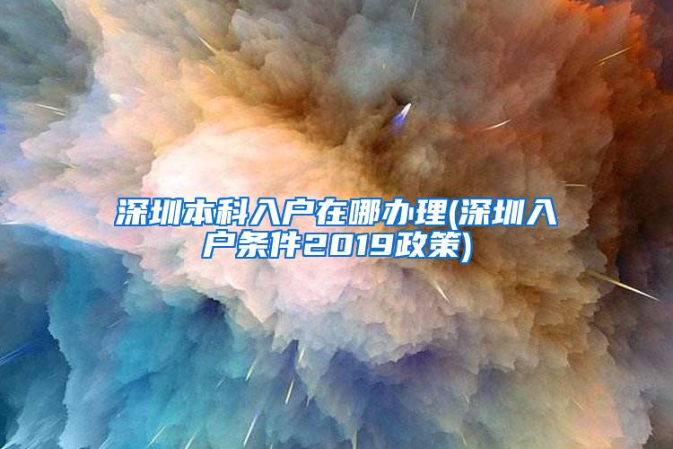 深圳本科入户在哪办理(深圳入户条件2019政策)