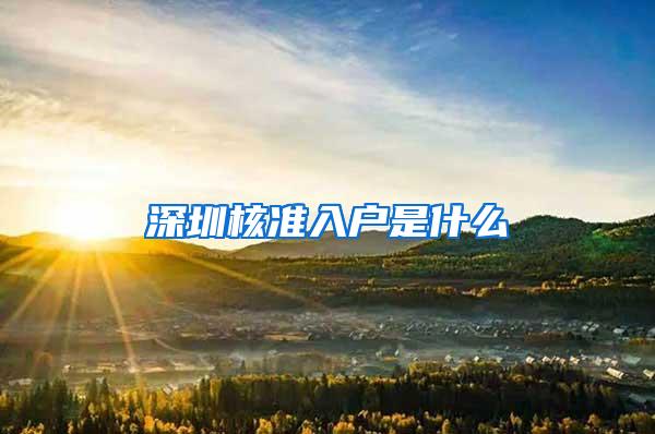 深圳核准入户是什么