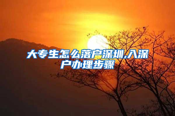 大专生怎么落户深圳,入深户办理步骤