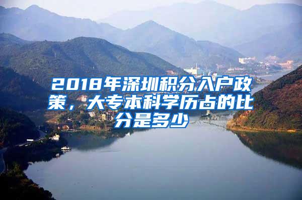 2018年深圳积分入户政策，大专本科学历占的比分是多少