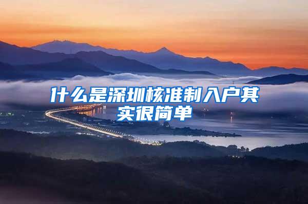 什么是深圳核准制入户其实很简单