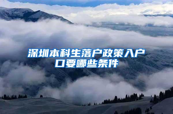 深圳本科生落户政策入户口要哪些条件