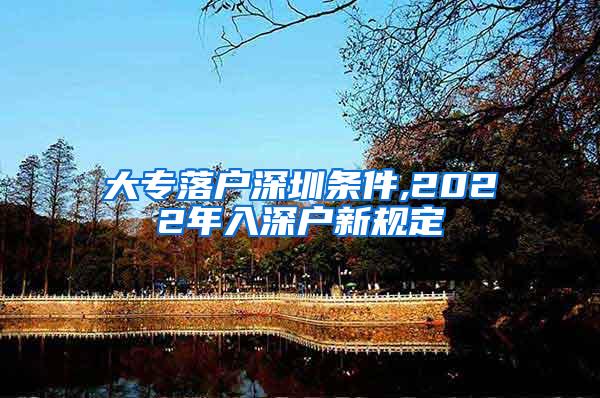 大专落户深圳条件,2022年入深户新规定