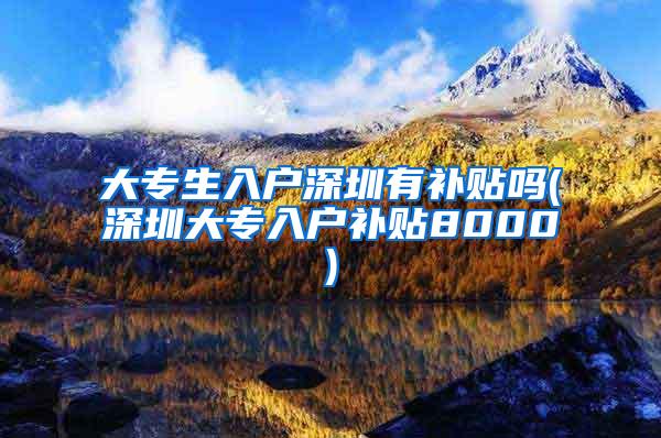 大专生入户深圳有补贴吗(深圳大专入户补贴8000)