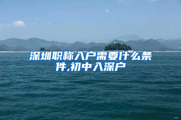 深圳职称入户需要什么条件,初中入深户