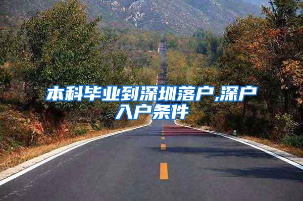 本科毕业到深圳落户,深户入户条件
