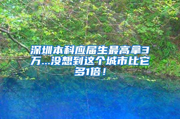 深圳本科应届生最高拿3万...没想到这个城市比它多1倍！