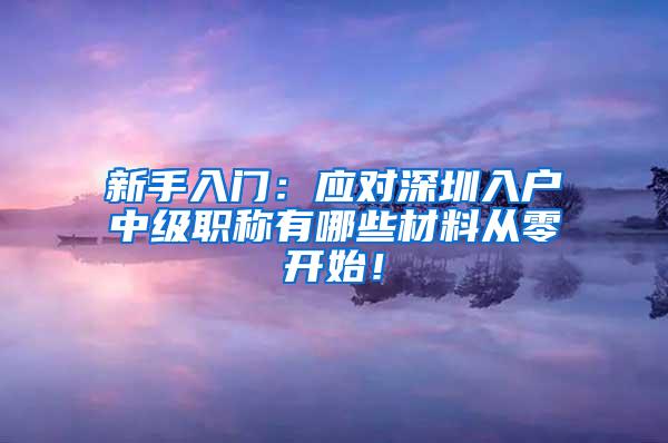 新手入门：应对深圳入户中级职称有哪些材料从零开始！