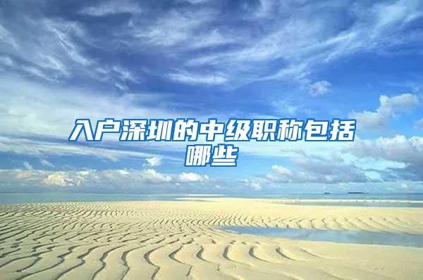 入户深圳的中级职称包括哪些