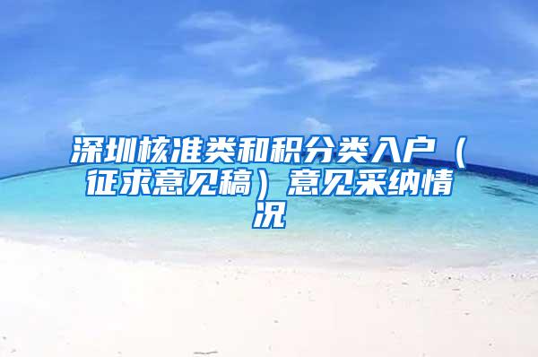 深圳核准类和积分类入户（征求意见稿）意见采纳情况