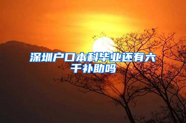 深圳户口本科毕业还有六千补助吗