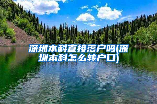 深圳本科直接落户吗(深圳本科怎么转户口)